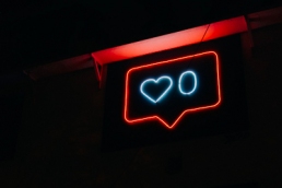 social media, likes, neon sign, brand authenticity