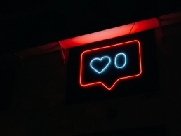 social media, likes, neon sign, brand authenticity