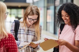 Female College Students Opening Exam Results, A-Level, GCSE