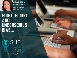 She Talks Tech podcast on 'Fight, Flight and Unconscious Bias' with Mairi McHaffie, 800x600