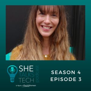 She Talks Tech podcast on 'Using collaborative tech to unlock your human strengths' with Dominique Ashby, square
