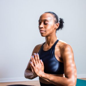 Woman meditiating, mindfulness, Meditation lounge