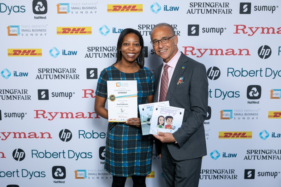 Beverly Clarke and former Dragon’s Den entrepreneur Theo Paphitis at the SBS Event 2023, where Beverly was recently announced as an award winner.