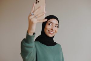 A female influencer in a hijab