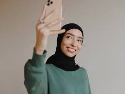 A female influencer in a hijab